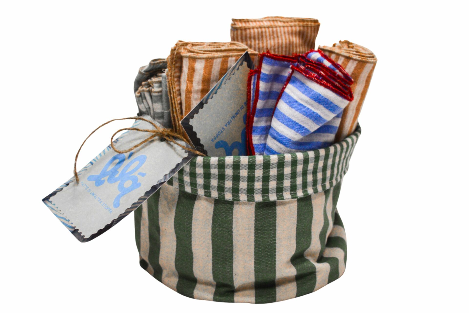 In questa foto si vede un particolare del cestino portapane della collezione L'ilà